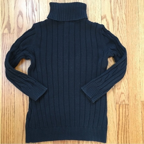Studio Works Petite Black Turtle Neck Cable Knit Sweater - Picture 12 of 15